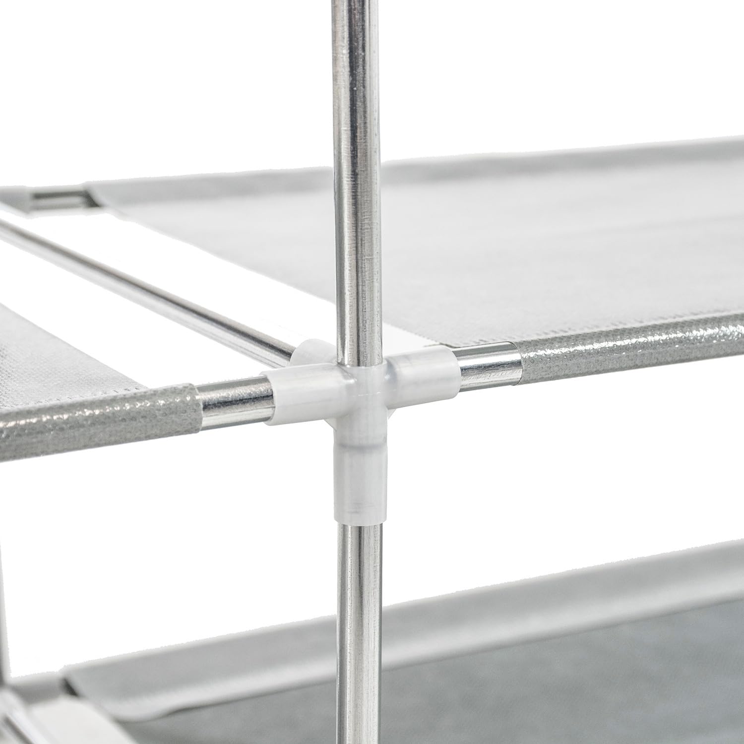 ZOLTA Textilschuhschrank 6 Ebenen 12 Fächer grau 107×114×29 cm mit Rolltüren Reißverschluss Schuhregal Stoffschrank Metallrahmen platzsparend leicht Staubschutz für Flur Schlafzimmer Keller