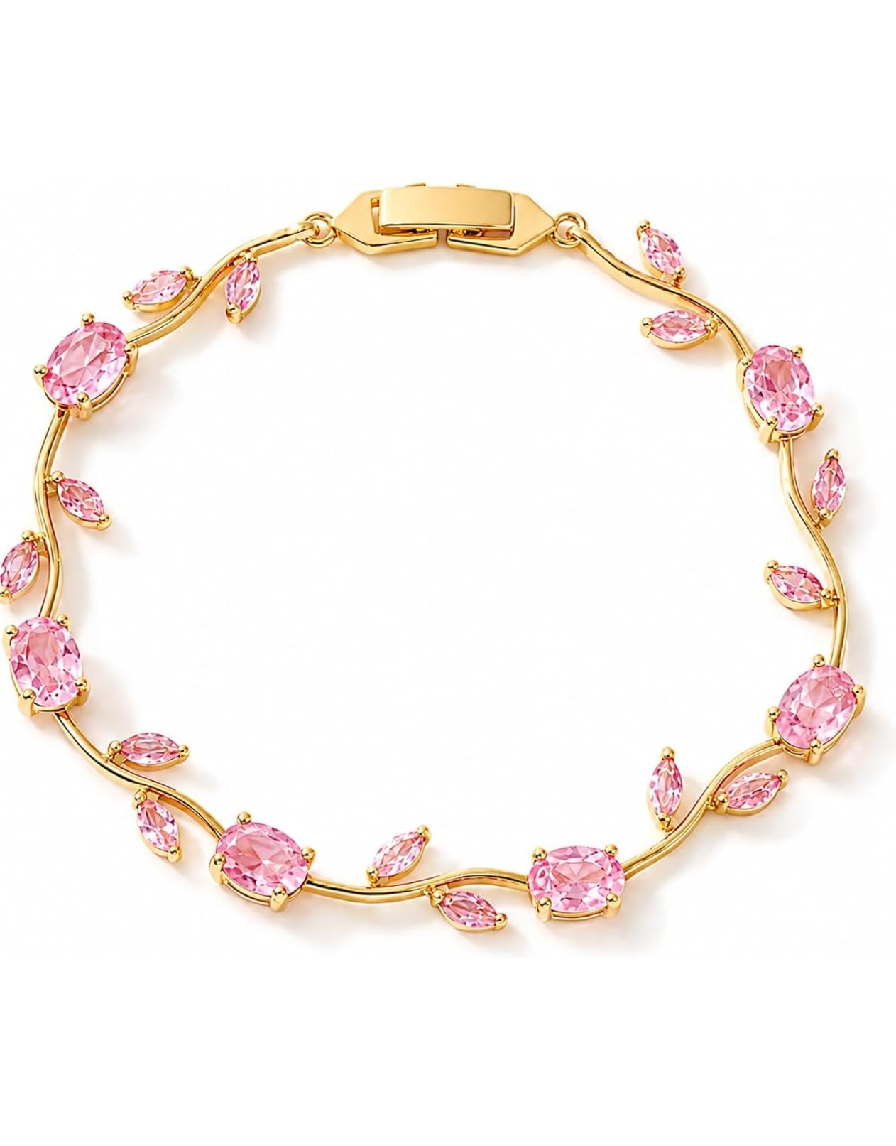 Tulip Bracelet for Women | Anti Tarnish Gold Plated Crystal Bracelet | Fashion Jewellery | Birthday Gift for Women, Girls & Girlfriend-image-14