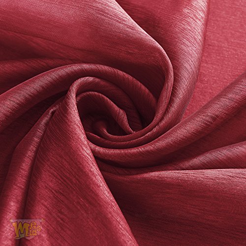 Memias Luxury Window Sheer Elegant Voile Curtain Scarf For Home, Birthday Party, Wedding Decoration, 1 Panel 54" W X 144" L, Merlot #TOP4