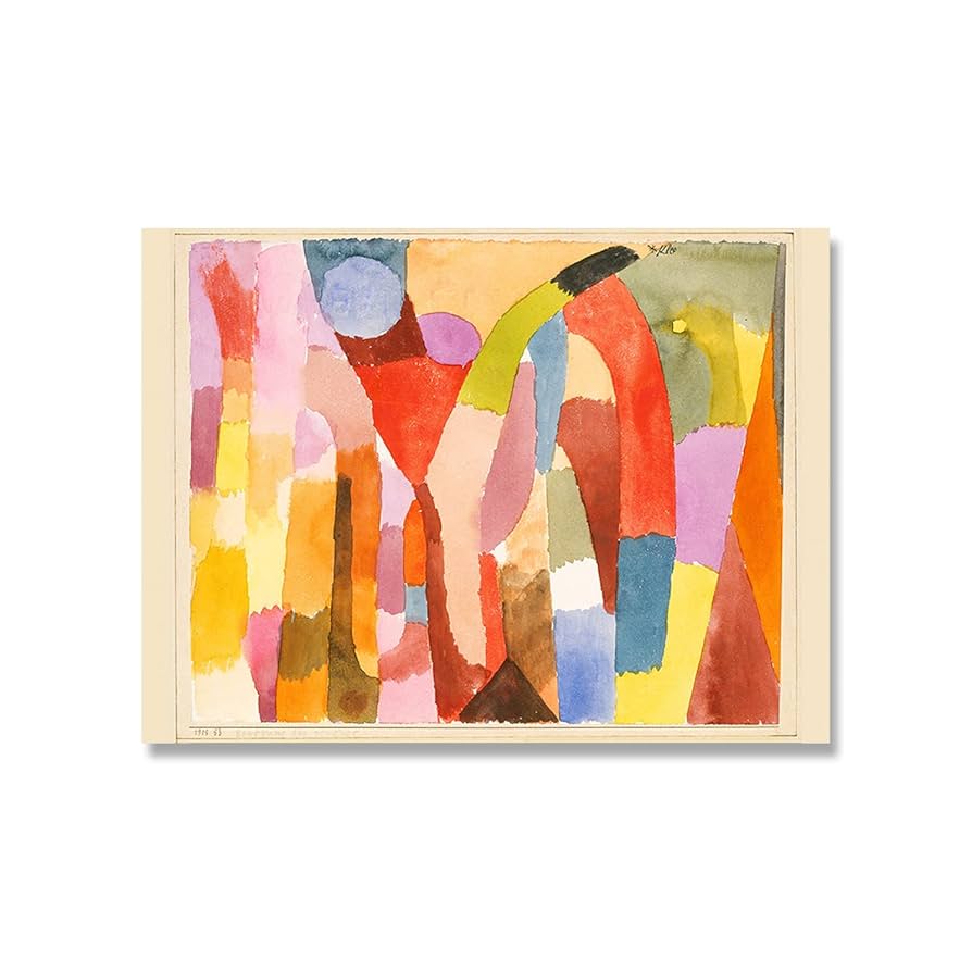 パウル・クレー　版画　フレーム付き パウル・クレー「色づけされた角」アートポスター（フレーム付き