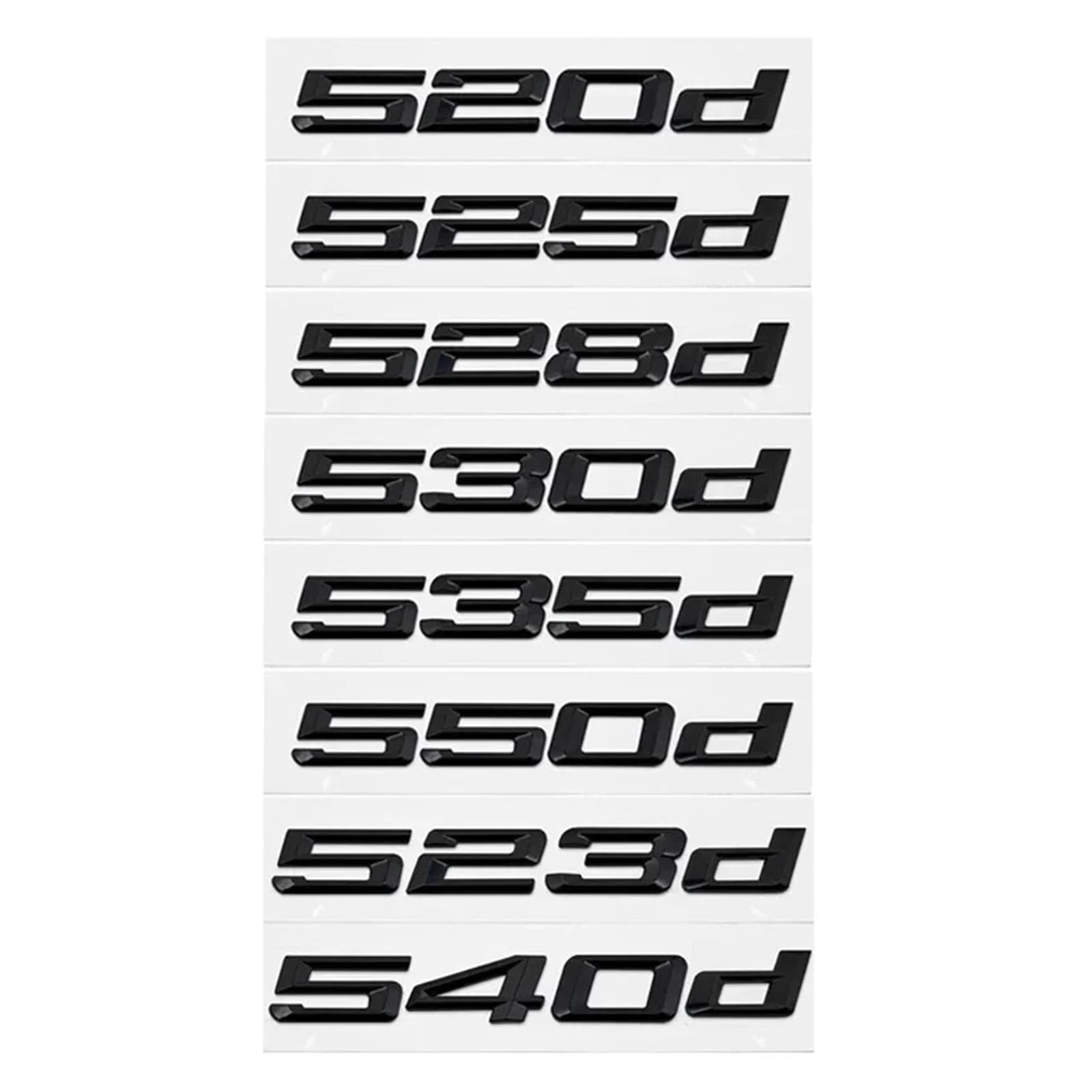 NBCNZCTSAS 3D ABS Car Trunk Letters Logo Decals Badge Emblem Sticker Fit For BMW 5 Series 520d 525d 528d 530d 535d 540d E39 E60 E61 F07 F10 F11(Gloss Black,550d)
