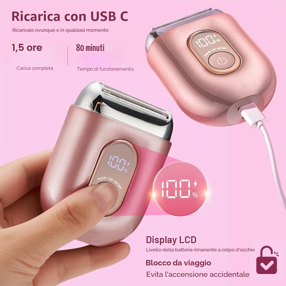 Rasoio da donna [2025 Nuovo] 3D Triple Rasoio intimo per donne, rasoio elettrico da donna, per zona bikini, ascelle, gambe