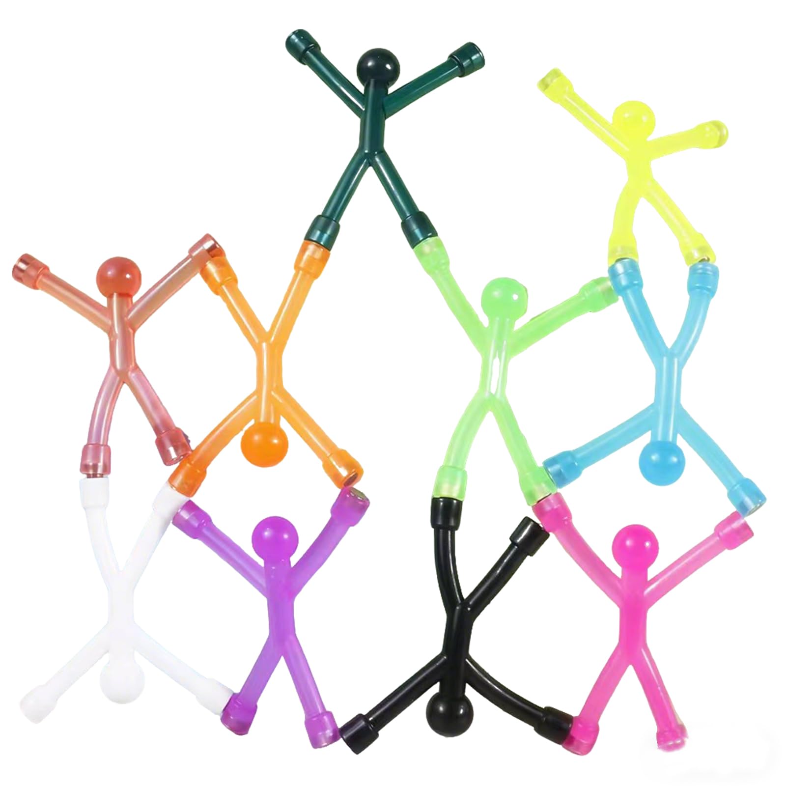 10 Pcs Magnetic Men,10 Colors Multipurpose Fidget Magnets,Mini Sensory Travel Toys,Interesting Stress Relief Magnetic Toys,for Kids,Adults,Door,Office,Refrigerator Decor,Small Gifts
