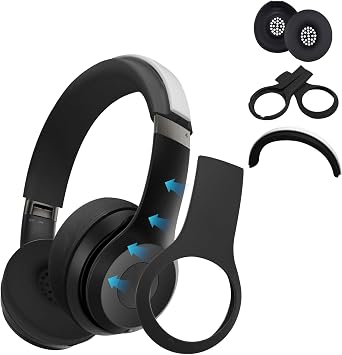 3 in 1 Silicone Protector Covers for Beats Solo4 Headphones Black