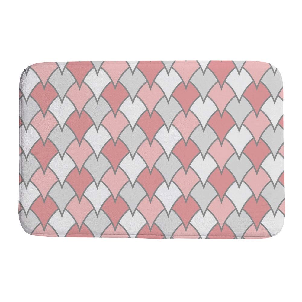 Tapis de bain rose gris blanc pour une douche moderne et cosy