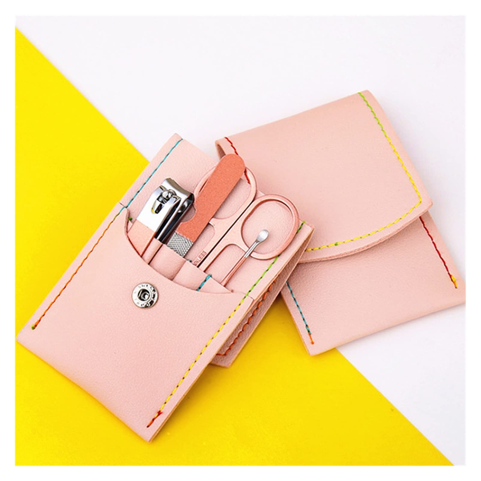 Scissors Nail Clippers Set Dead Skin Pliers Nail Cutting Pliers Pedicure Cuchillo Groove Sólo Herramienta de manicura de uñas (Color : 10 pcs Pink)
