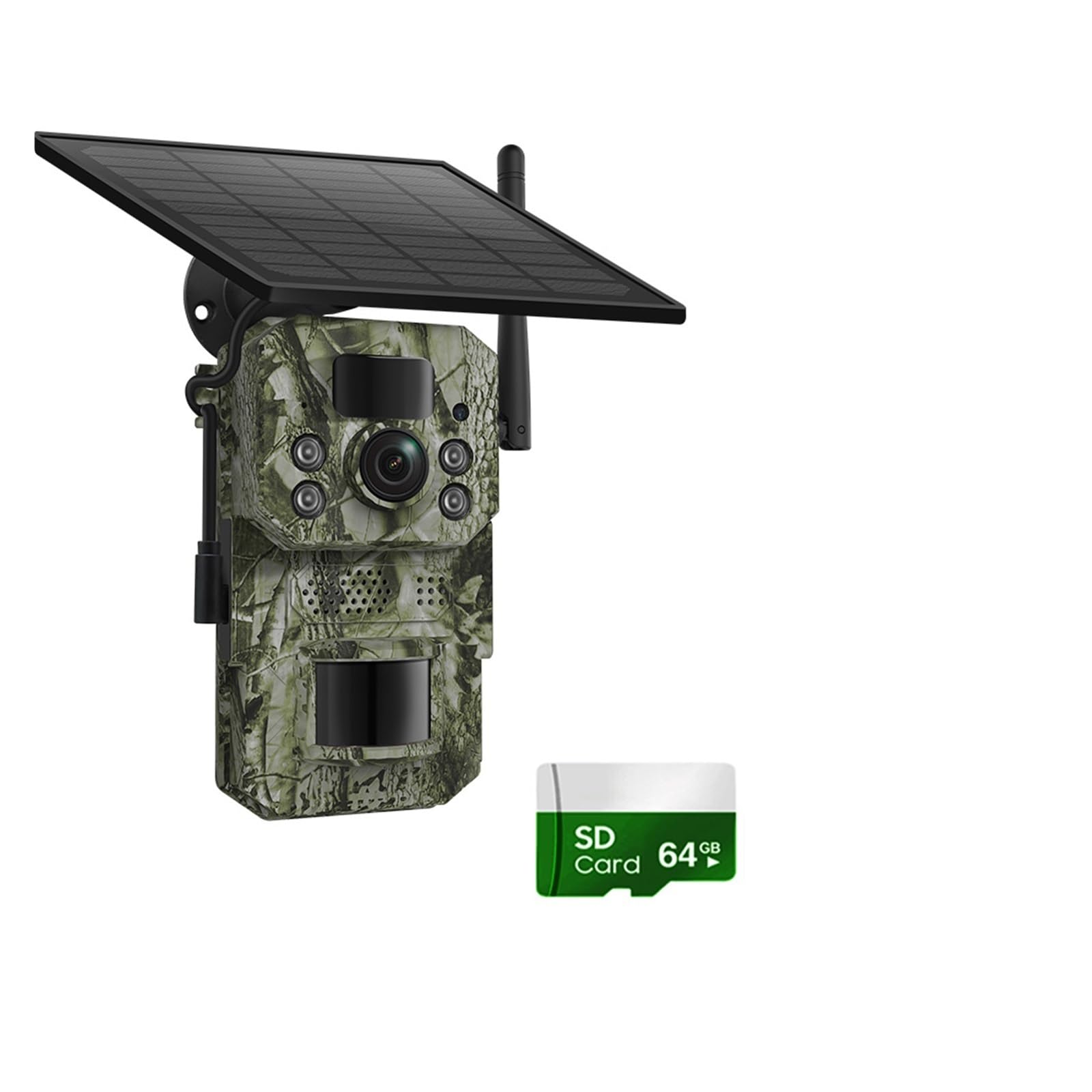 Oshpmbdlyfj 4Mp Add 64Gb 2K 5Mp Pir Motion Activated Trigger Time Night Vision Ip66 Hunting Trail Wildlife Battery Solar Camera Forest(4Mp Add 64Gb)