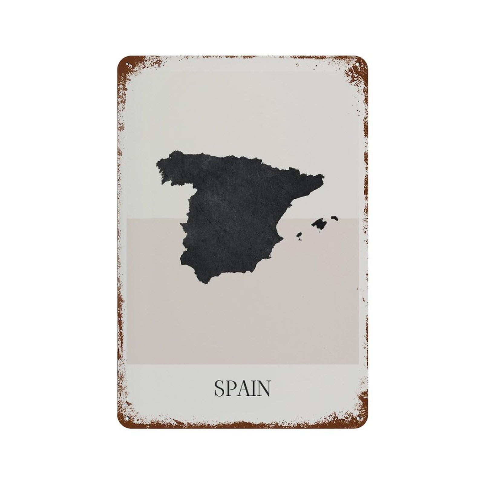 xiaoxiaoshen Spain Map Minimalist Boho Decor For Home Or Gift Wall Decor Art Metal Tin Poster Modern Home Decor Art Home Bar Shop Decorations Vintage Sign 30x20cm