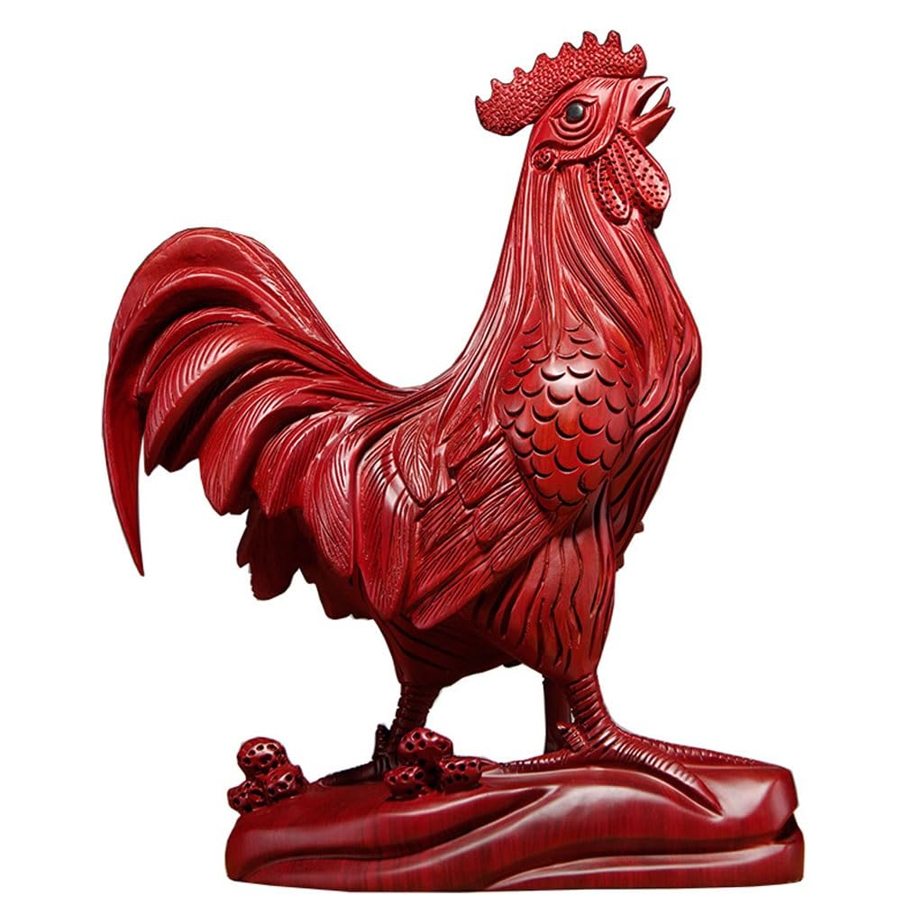 Aottsd 7.87In Wood Carving Rooster Ornament, Home Living Room Decor (7.87In)