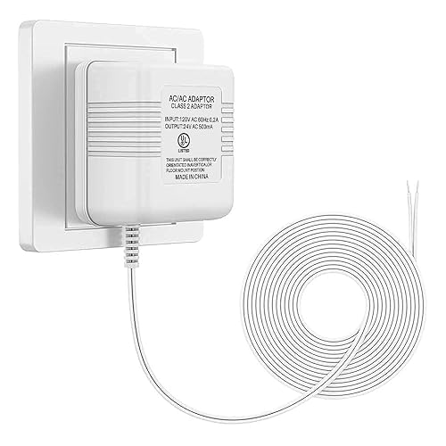 Xwartre Transformador de timbre con certificación UL, fuente de alimentación de 24 V compatible con Nest, Arlo, Ring, Amcrest, Logitech y otros