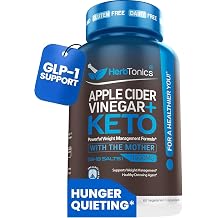 Herbtonics Apple Cider Vinegar + Keto BHB Capsules | GLP-1 Support for Appetite, Cravings &amp; Weight Management | Metabolism Support with Satiety Support | 60 Capsules - 1 Month Supply