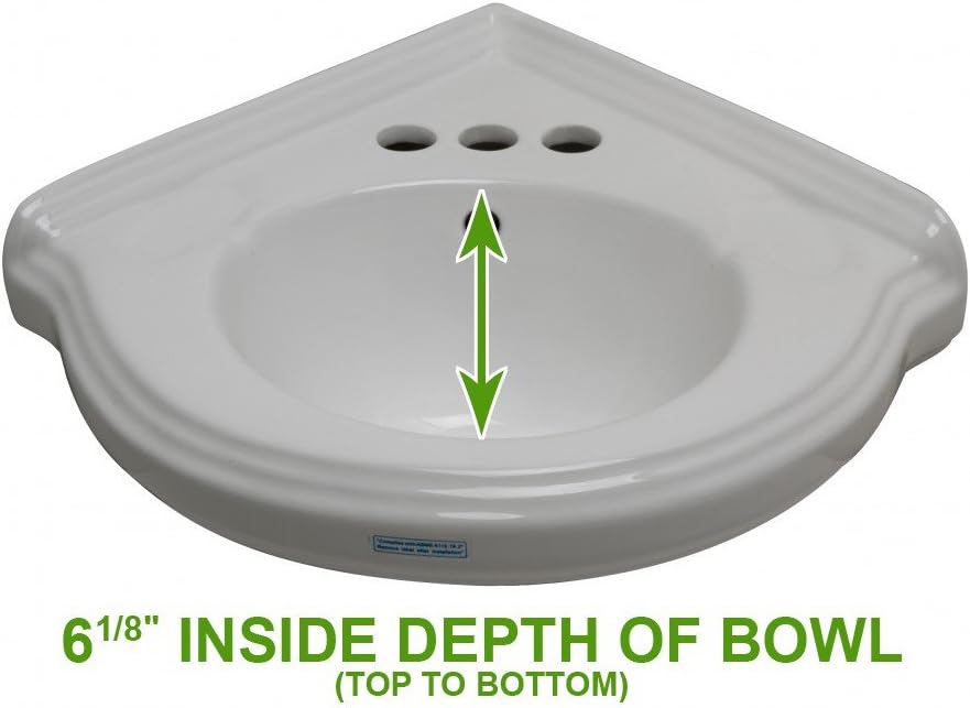 Flash Deals - 80% OFF Portsmouth 22 W Corner Wall Mount Bathroom Sink White Heavy Duty Ceramic Bowl With Overflow, Bracket And Backsplash Grade A Porcelain Space Saving Sink Renovators Supply Manufacturing Greatest Product Portsmouth 22 W Corner Wall Mount Bathroom Sink White Heavy Duty Ceramic Bowl With Overflow, Bracket And Backsplash Grade A Porcelain Space Saving Sink Renovators Supply Manufacturing
