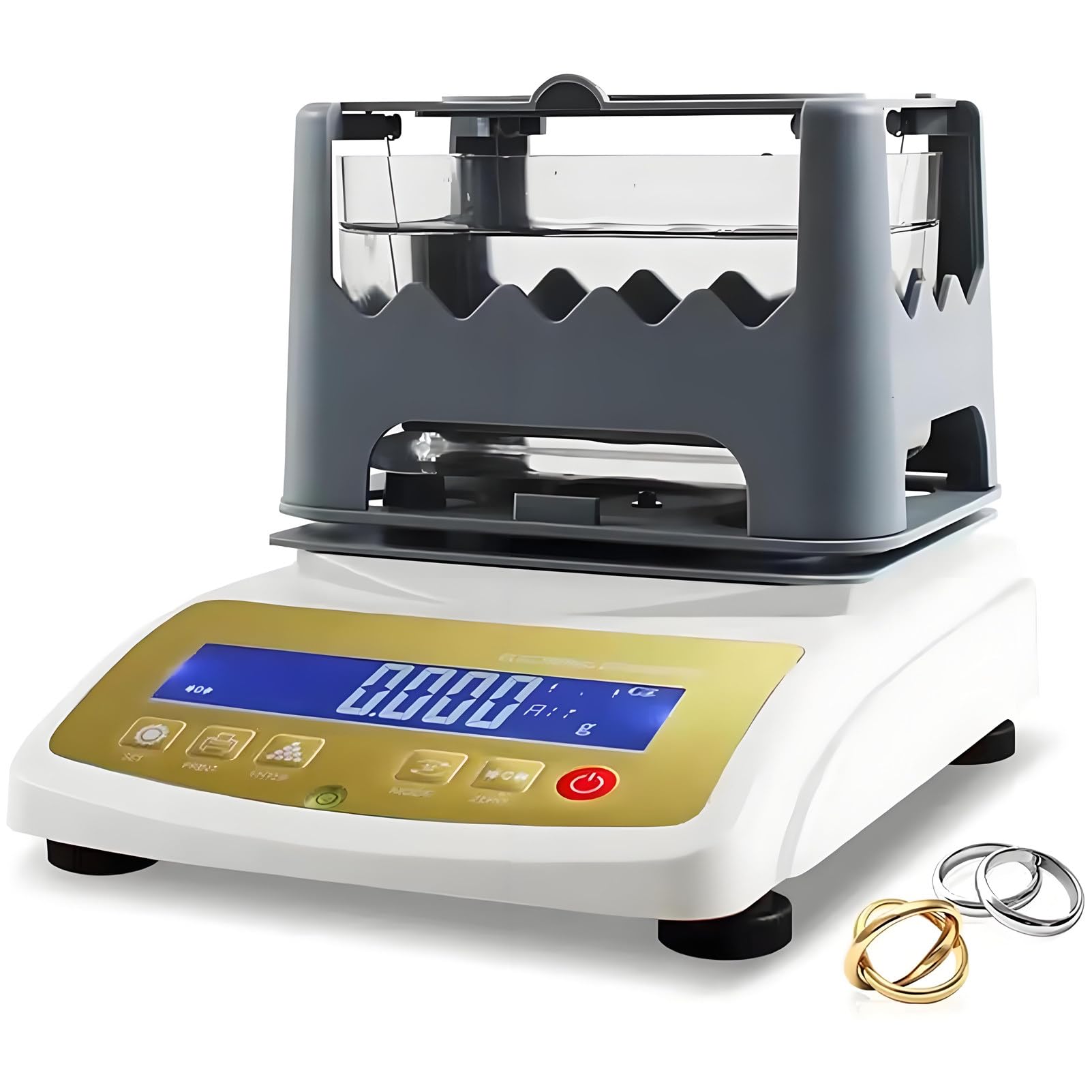 DUMIPME Gold Density Tester & Purity Analyzer Machine, 0.01/0.001g High Precision Precious Metal Tester for Gold, Silver, Platinum, Palladium,Jewelry Lab, Bank, Use with LCD Display 600K