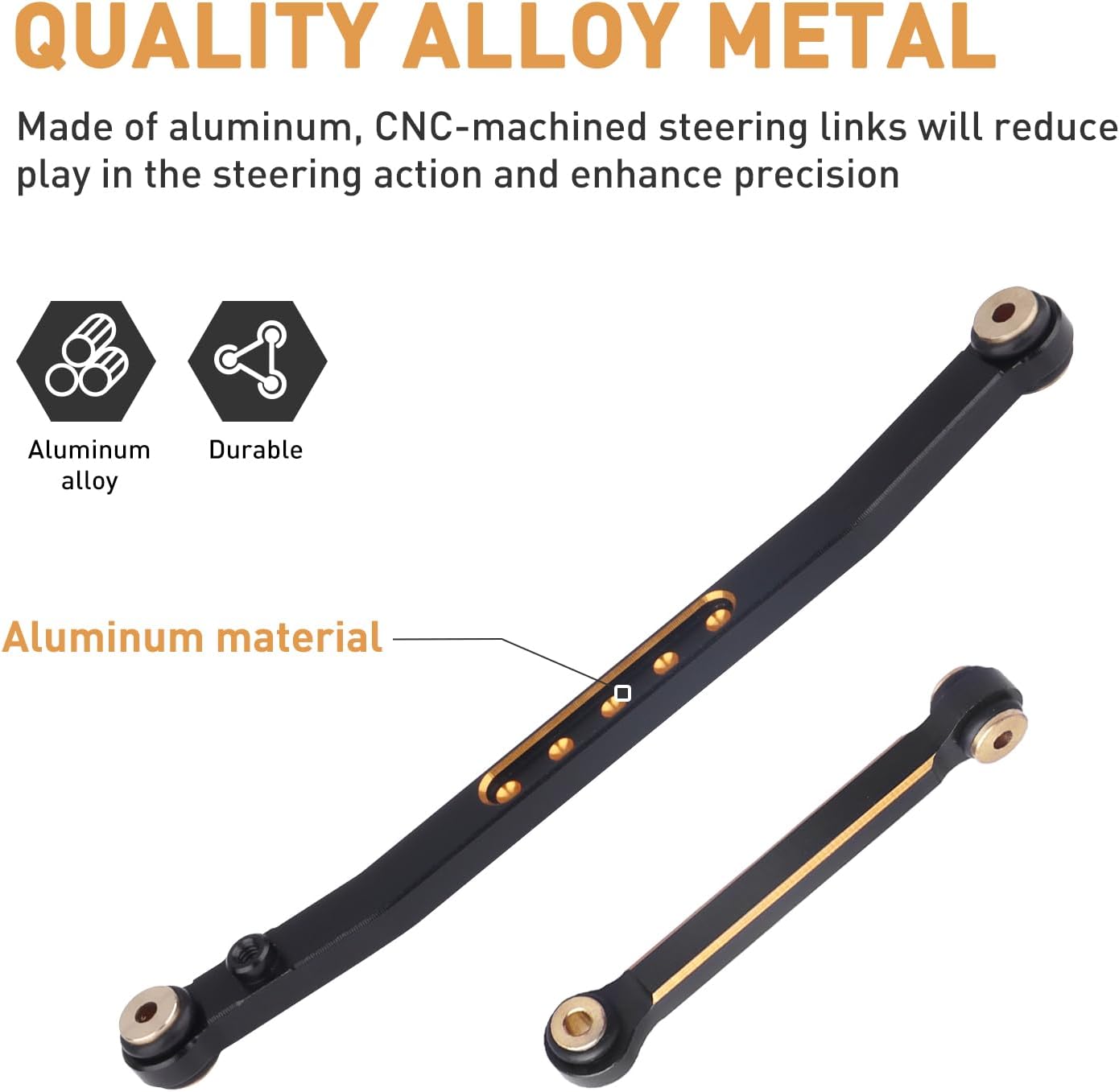 Steering Rod Tie Links Fix Link for SCX24 Upgrades High-Tightening Linkage for 1/24 RC Crawler Axial SCX24 Bronco Gladiator Deadbolt C10 90081