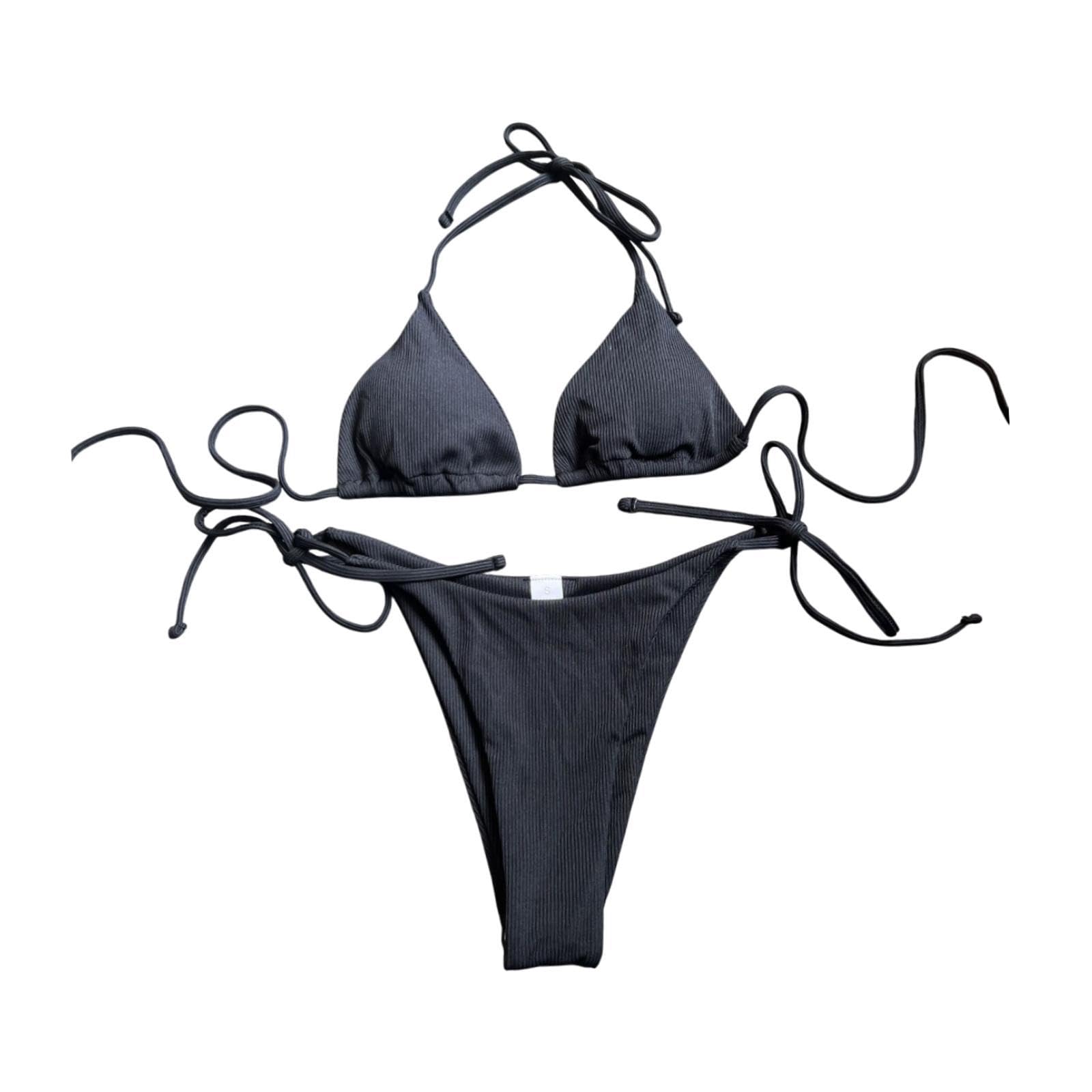 Womens Set Swimsuit Stylish Beachwear for Club Beach Water Activities Black M