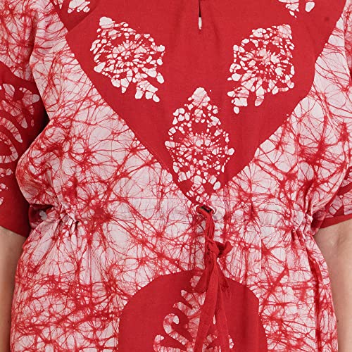 Image of Onekbhalo Women's Cotton Floral Kaftan Nighty Maxi Gown (OK Free Size)