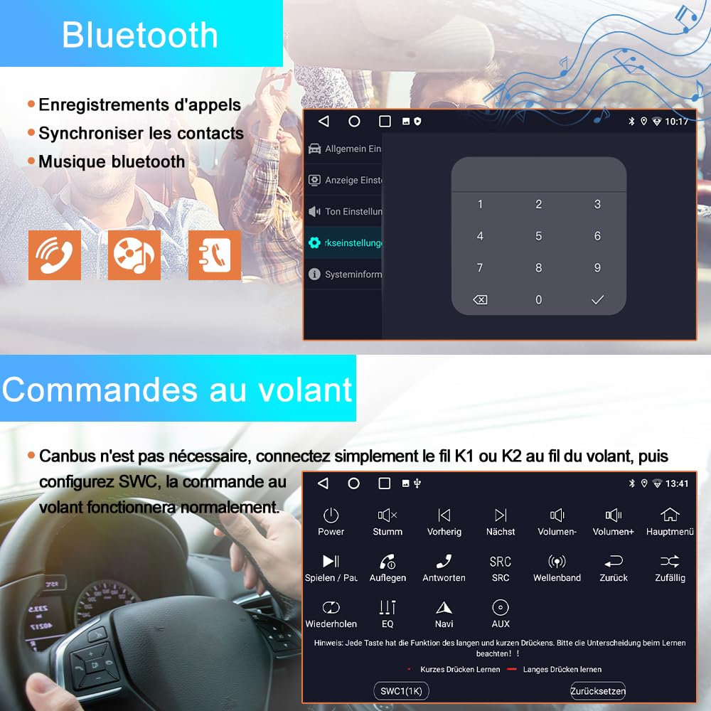 AWESAFE Autoradio Android 13 [6Go+128Go] pour Citroen Berlingo 2 B9 (2008-2019) /Peugeot Partner avec 4G Carplay Android Auto 9 Pouces Écran GPS BT WiFi USB DSP Commande au Volant