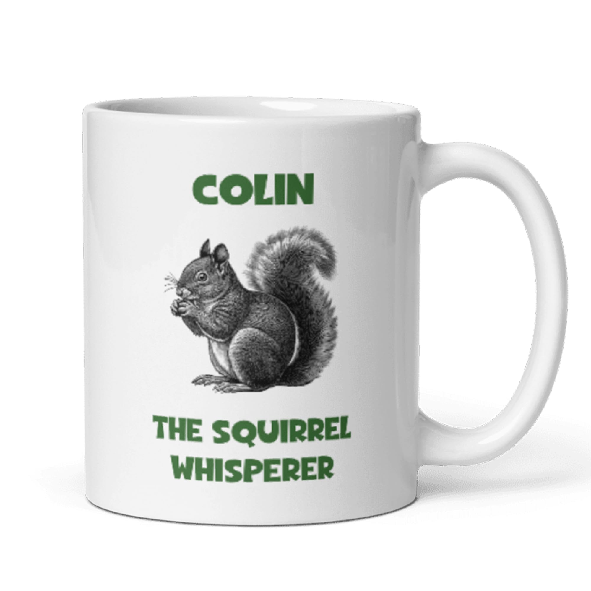 Confidently Quirky - Personalised The Squirrel Whisperer White Mug, Funny Secret Santa Squirrel Keeper, Pet Squirrel Gift, Squirrel Obsessed Cup