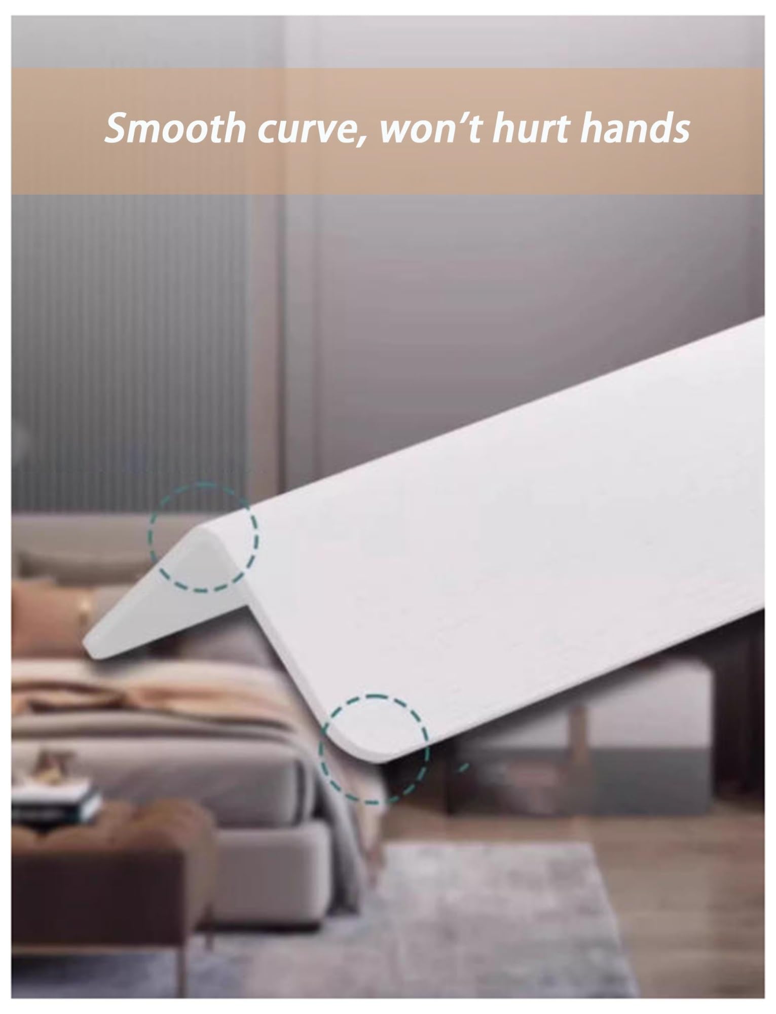 Genérico Protectores de Esquinas de Pared autoadhesivos de PVC de 90 Grados for Muebles, Puertas y mesas.(B-5pc,2.5X280cm)