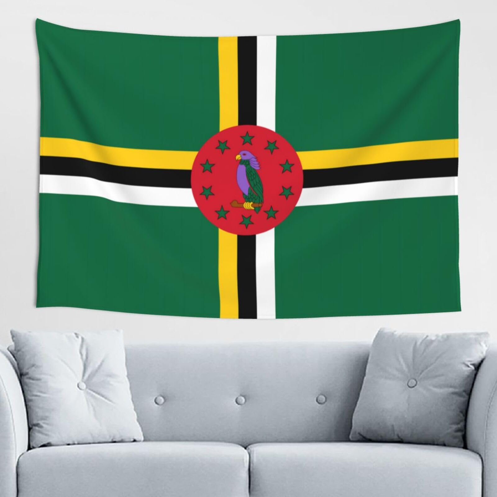 ZZYYDS Flag of the Commonwealth of Dominica Wall Decor Tapestry 60x40in, Wall Hanging, Home Decor, Dorm Decor, Porch Tapestry, etc.