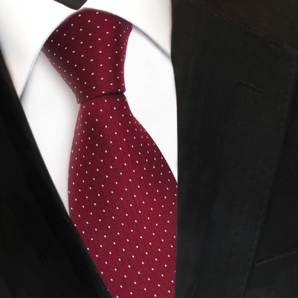 TigerTie, cravatta in seta dal design elegante, con motivo a punti, in pura seta al 100%