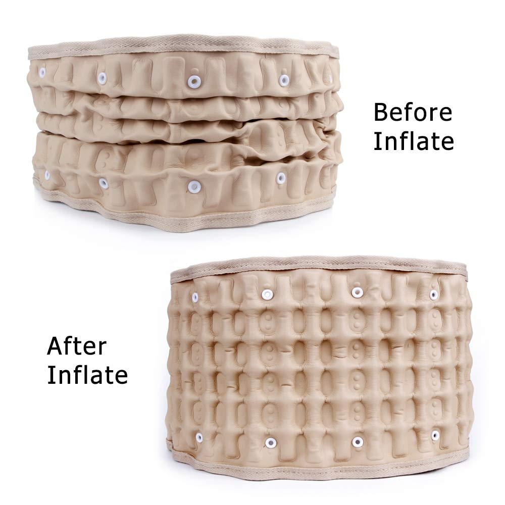WowObjects® 1Pc Portable Decompression Back Belt Home Lumbar Traction Device Fatigue Waist Back Pain and Soreness Relief Lumbar Support Brace& Color: White 2