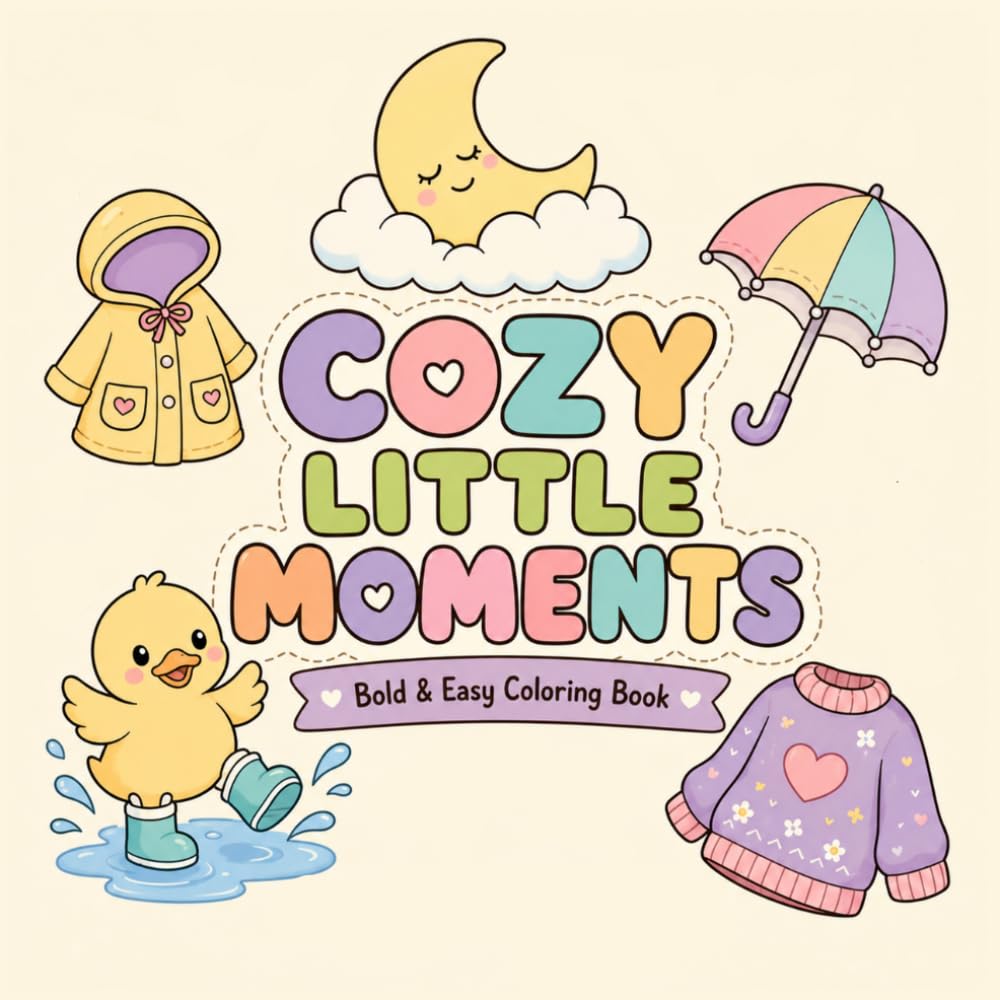 Cozy Little Moments: Bold & Easy Coloring Book