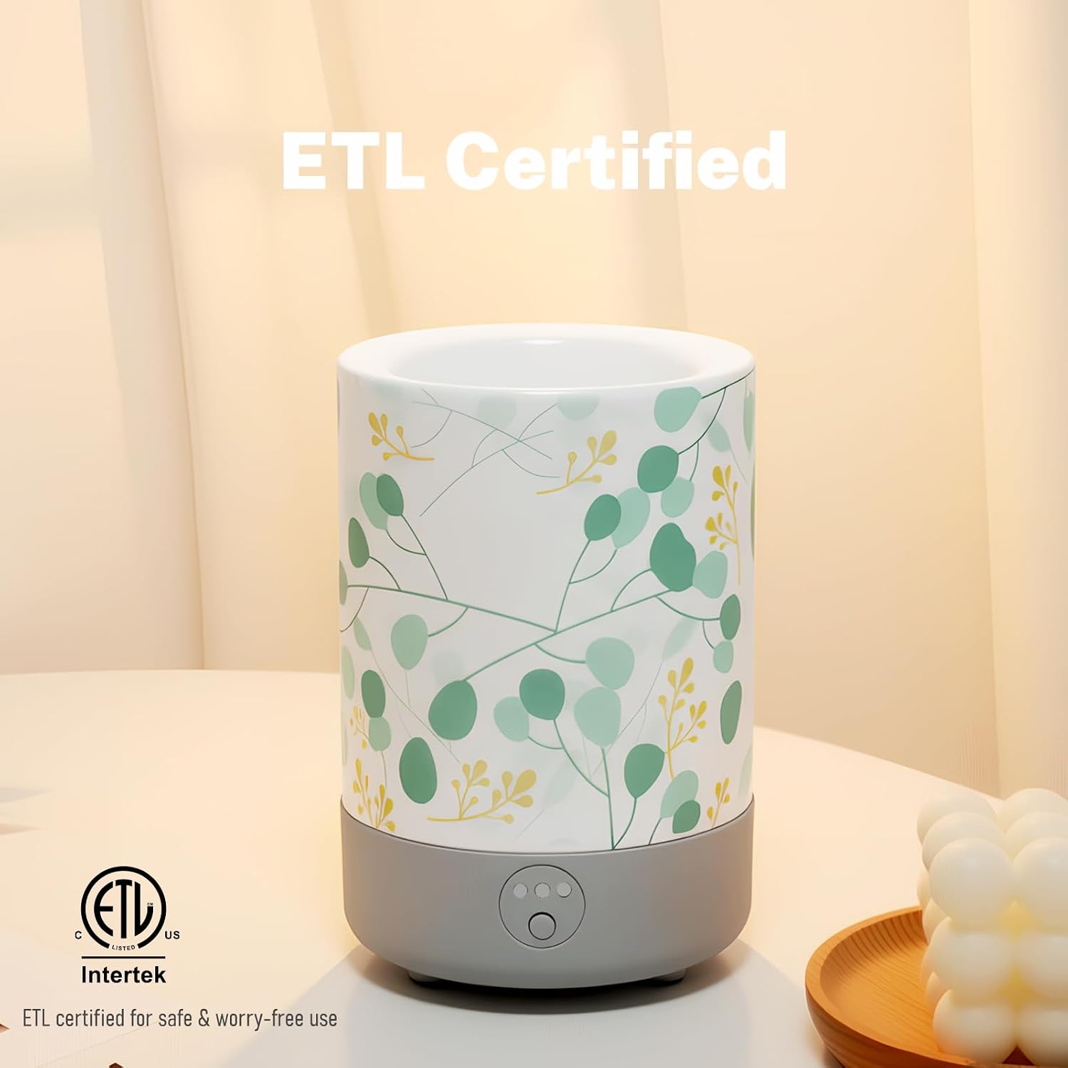 TTJ Terrazzo Ceramic Wax Melt Warmer with Timer, Electric Candle Wax Melter for Scented Wax Cubes, No Flame Fragrance Wax Burner for Bedroom Home Decor,Grey