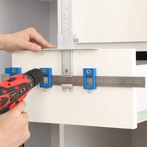 Miniatura 6 de Plantilla de gabinete de aleación de aluminio para manijas y tiradores, guía de taladro, herramienta de plantilla de cajón para puertas de gabinete,