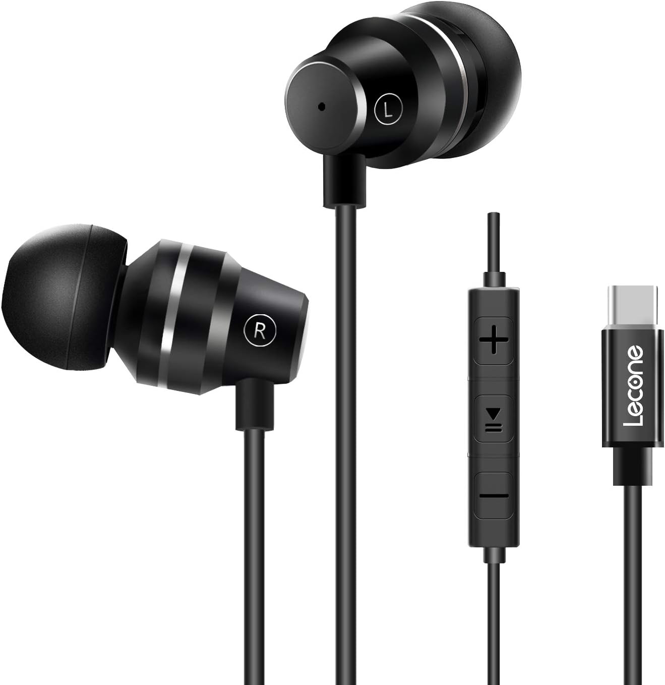 Lecone Type C USB In Ear Headphones with Microphone and Volume Control