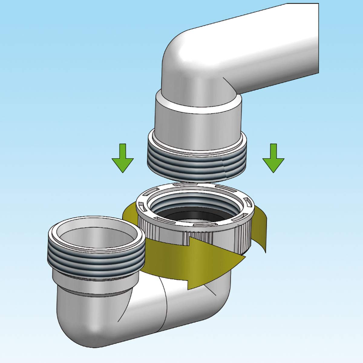 LIRA A.1115.70 Raumspar Siphon 5/4' x DN40 | für Waschtisch Unterschrank oder Waschbecken