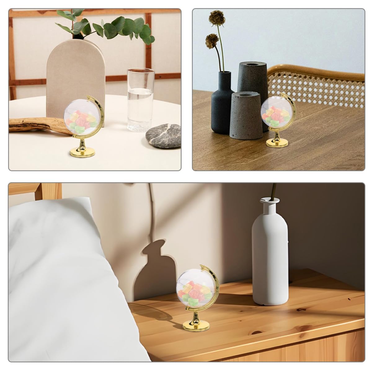 Homoyoyo Lot de 20 Boîtes à Dragées de Globe Doré Petites Boîtes à Bonbons pour Mariage et Shower Contenants Décoratifs à Remplir Rangement Pratique pour Présents d'Invités