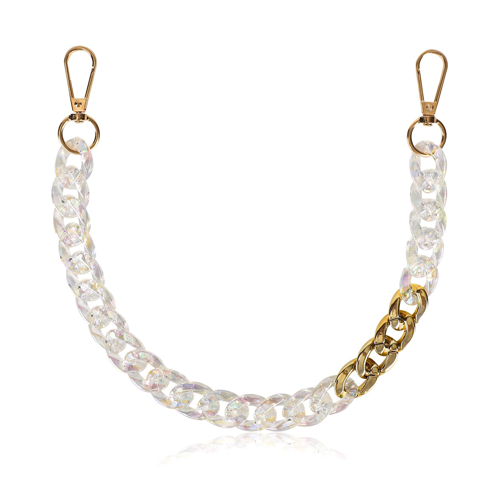 Acrylic Purse Chain, Detachable Wallet Handle Extender Colorful Transparent Decorative Bag Chain DIY Bag Accessories for Purse Handbags Shoulder Bags