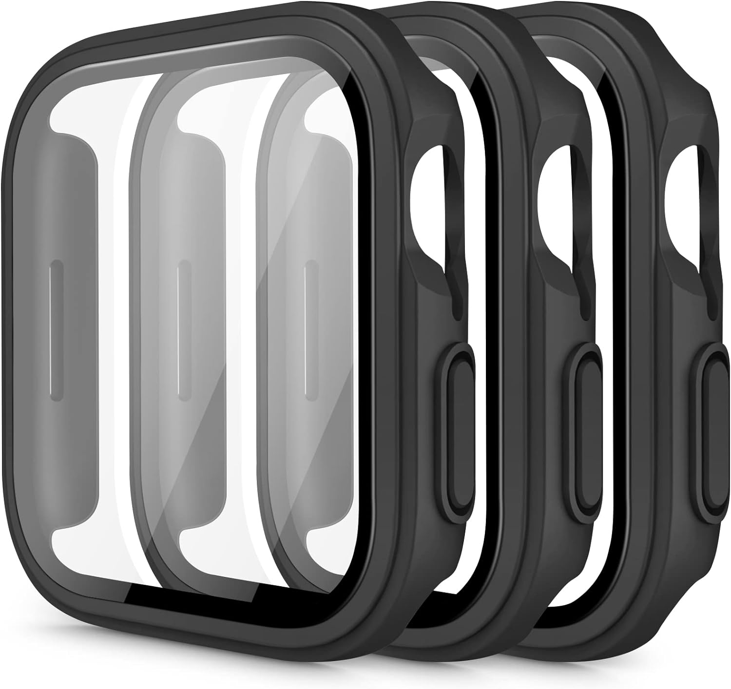 3 Pack Hard PC Case with Tempered Glass Screen Protector