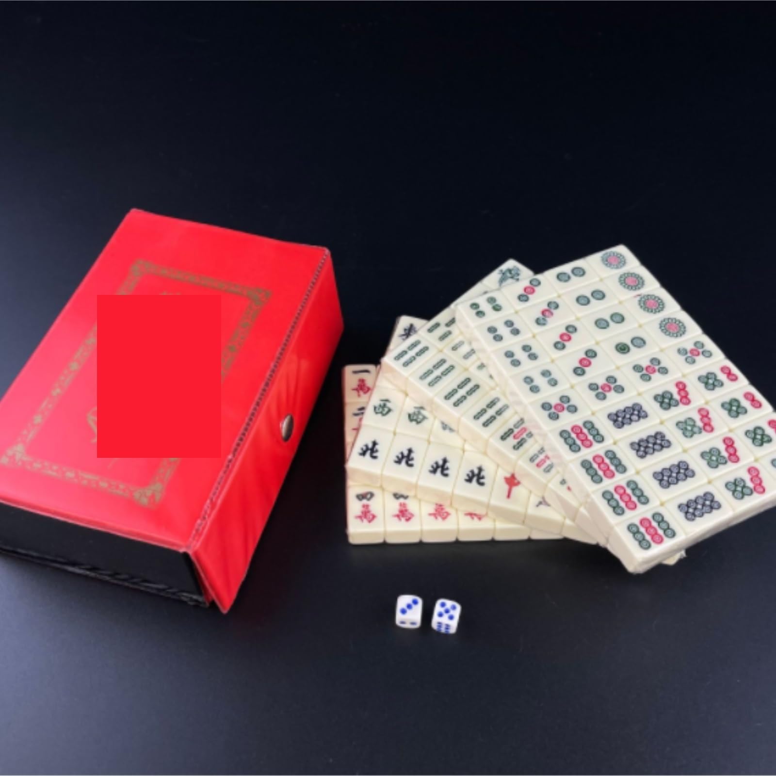 Chinesisches Mahjong MahJongg-Fliesen-Set, Chinesisches Mahjong-Set for Zuhause, Traditionelle Chinesische Version, Mahjong-Spielset Mit Box Für Familie Reise Spiel