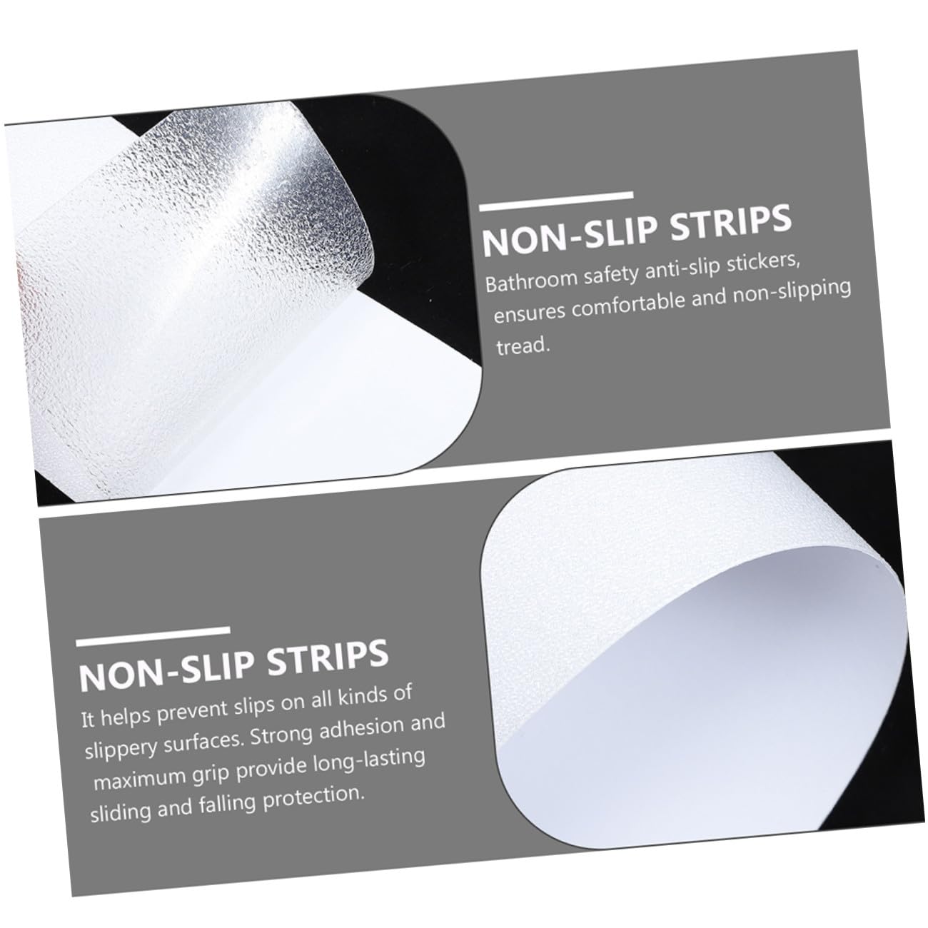 Tiras Antideslizantes para Escaleras y Ducha, Cinta de Seguridad Transparente Peva 15x61 Cm, 10 Unidades Autoadhesivas para Suelo Baño y Escalones, Resistentes y Duraderas
