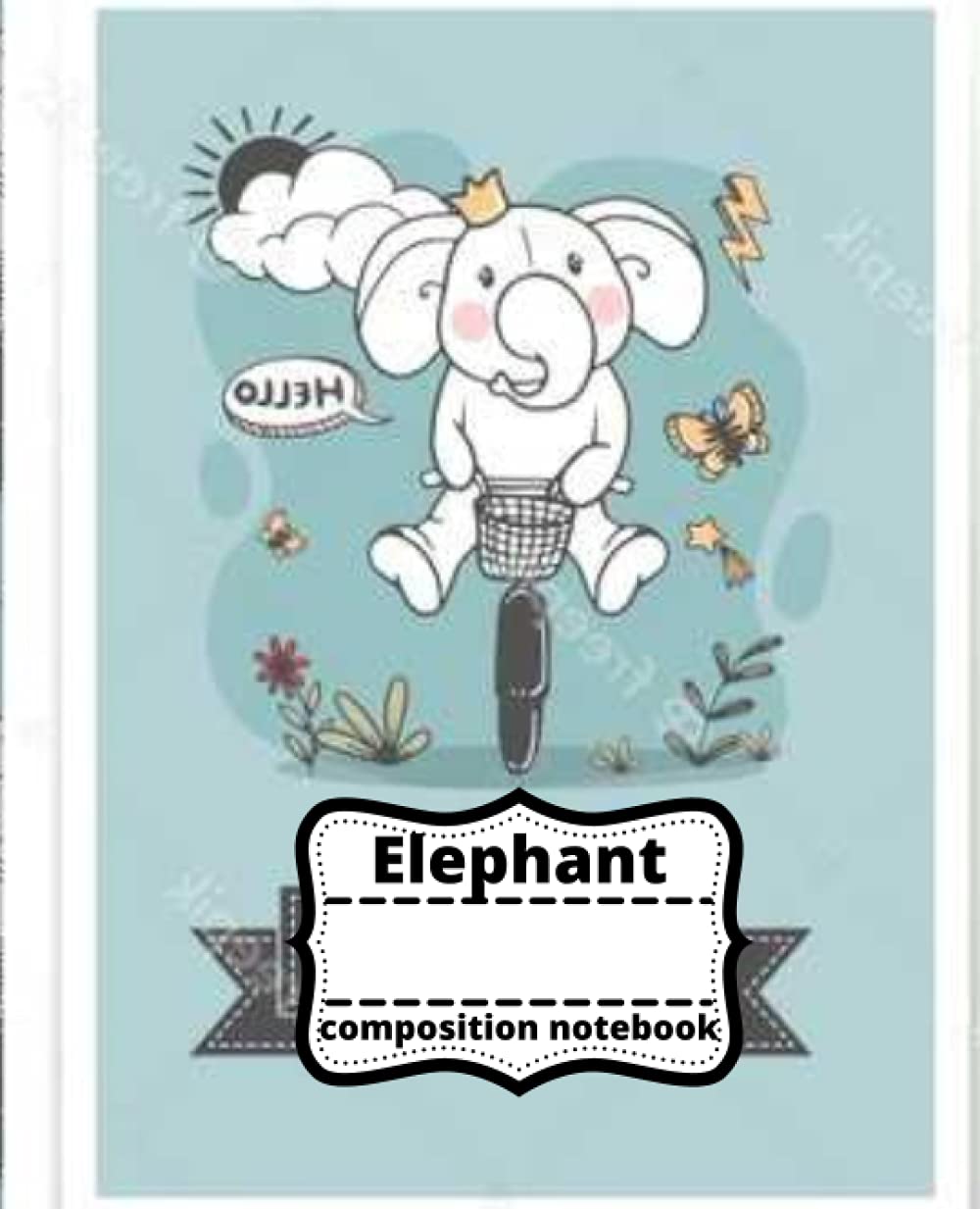 Elephant Composition Notebook: Large Elephant Notebook, School Notebooks, Elephant Composition Book, Elephant Gifts, Cute Composition Notebooks,
