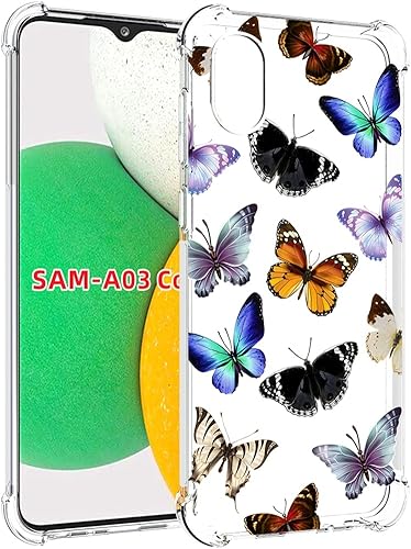 Vista 10 de Funda para Galaxy A03 Core, Samsung A03 Core SM-A032F Linda funda, transparente y flexible parachoques TPU suave goma silicona funda para teléfono