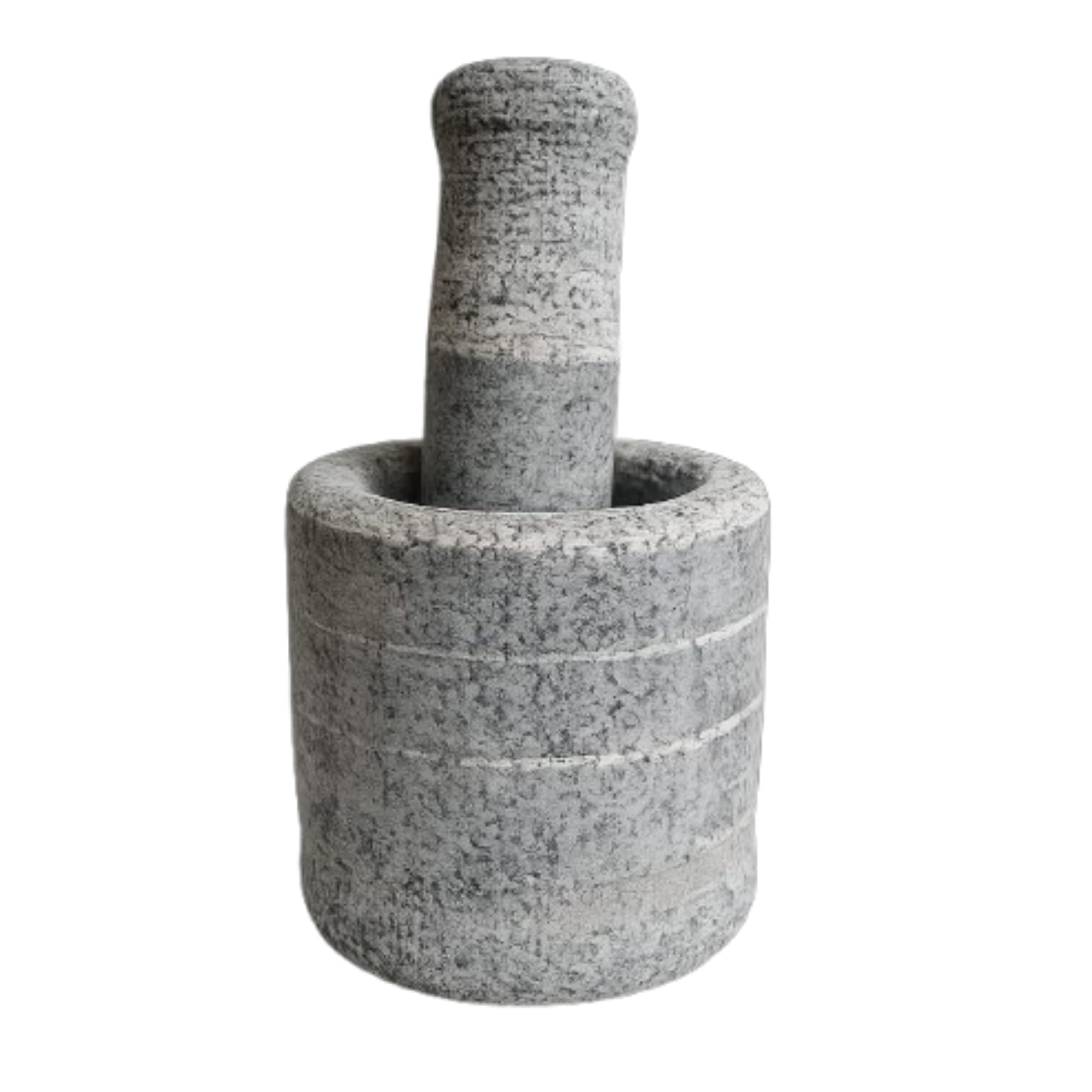 Natural Granite Stone Mortar and Pestle Set | Heavy Duty 2 Kg Khalbatta for Grinding Ginger, Garlic, Pepper & Spices | Traditional Stone Grinder | Handcrafted Kitchen Crusher-image-34
