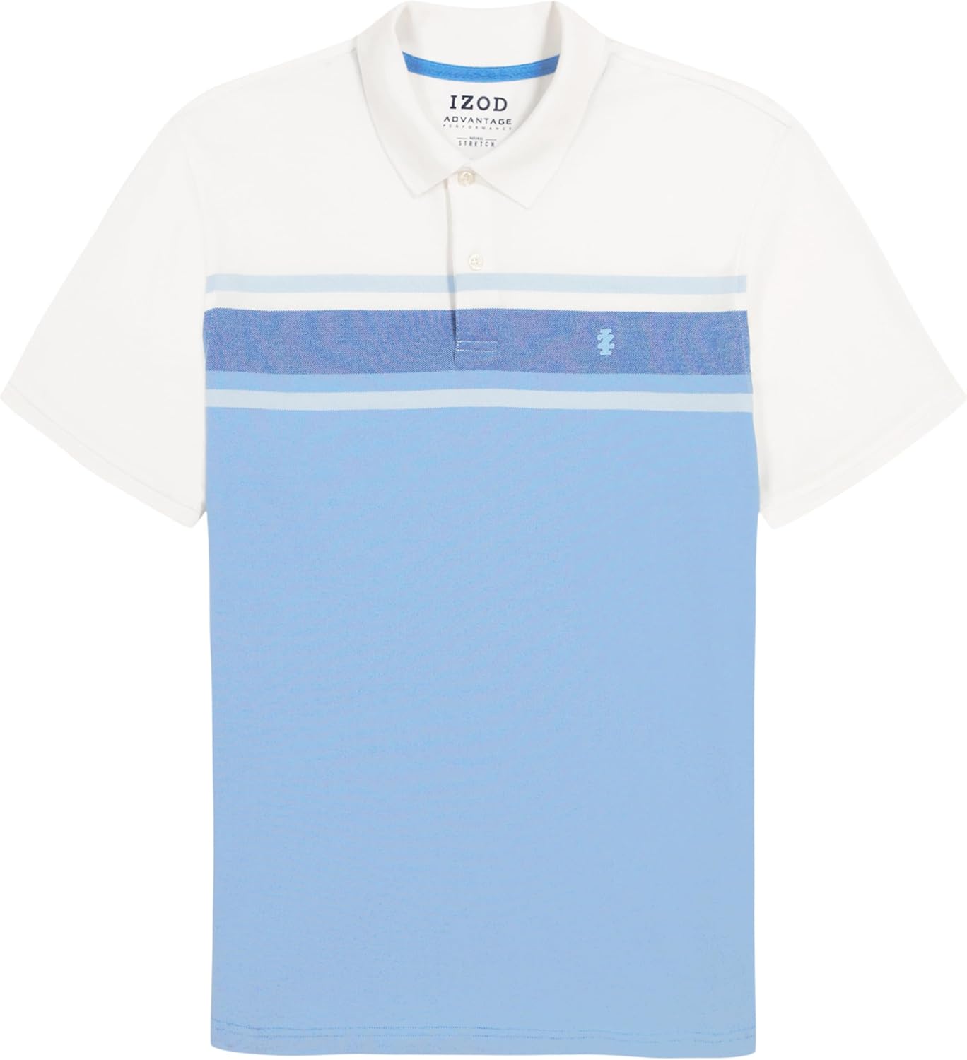 Izod Men's Advantage Performance Short Sleeve Stripe Polo Shirt, Bright White, Large - Image 4