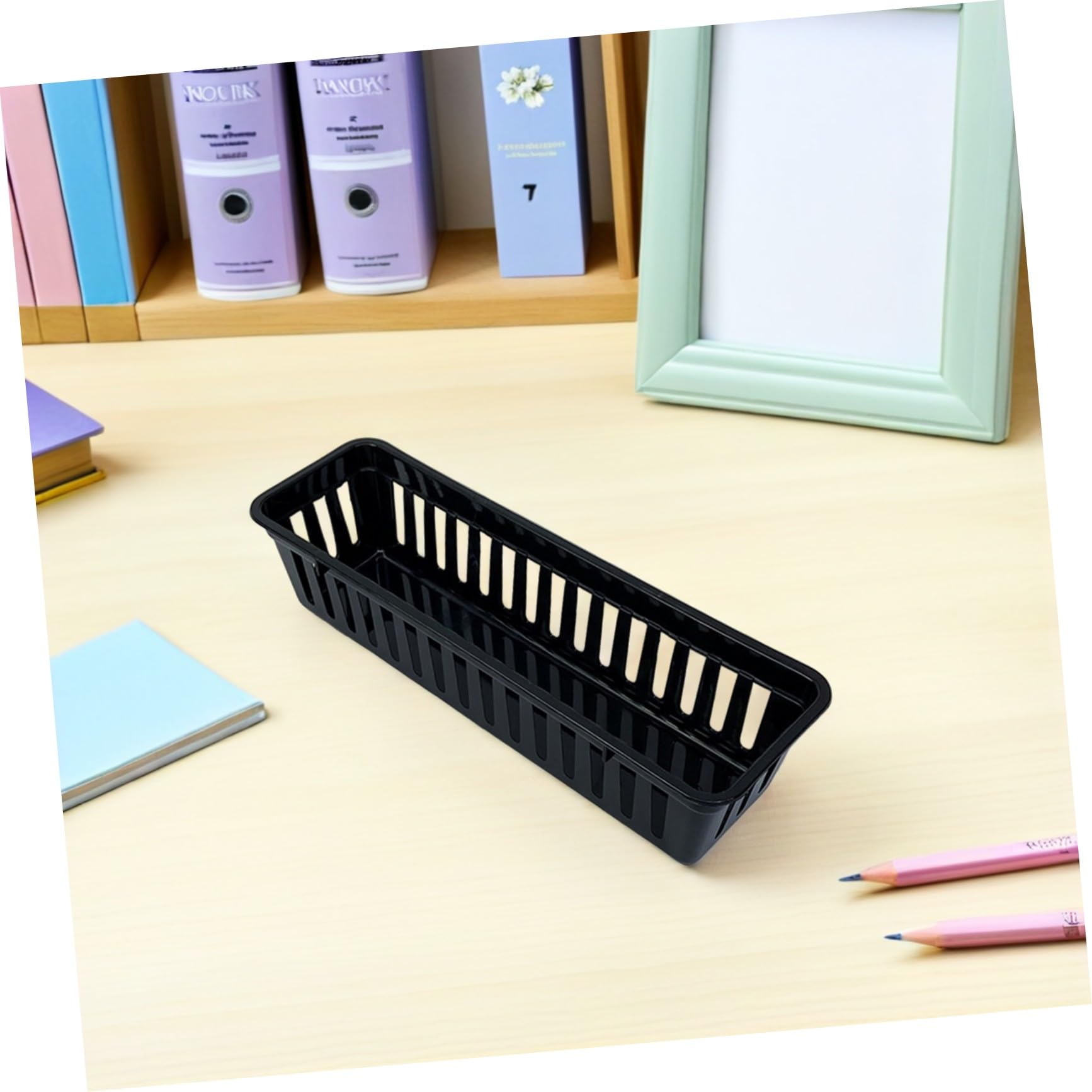 SOIMISS Organizador de Lápices Rectangular de Pp Negro, 12 Piezas
