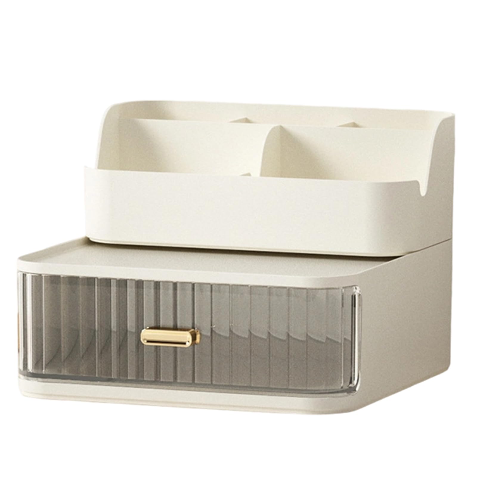 GTYLF Desktop Makeup Organiser Storage Box with Clear Drawer Space Saving Stackable Cosmetics Storage Container for Vanity Drawer Box