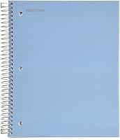 Vista 21 de Mintra Office Cuadernos en espiral duraderos, 5 materias (negro, con rayas universitarias, 1 unidad)