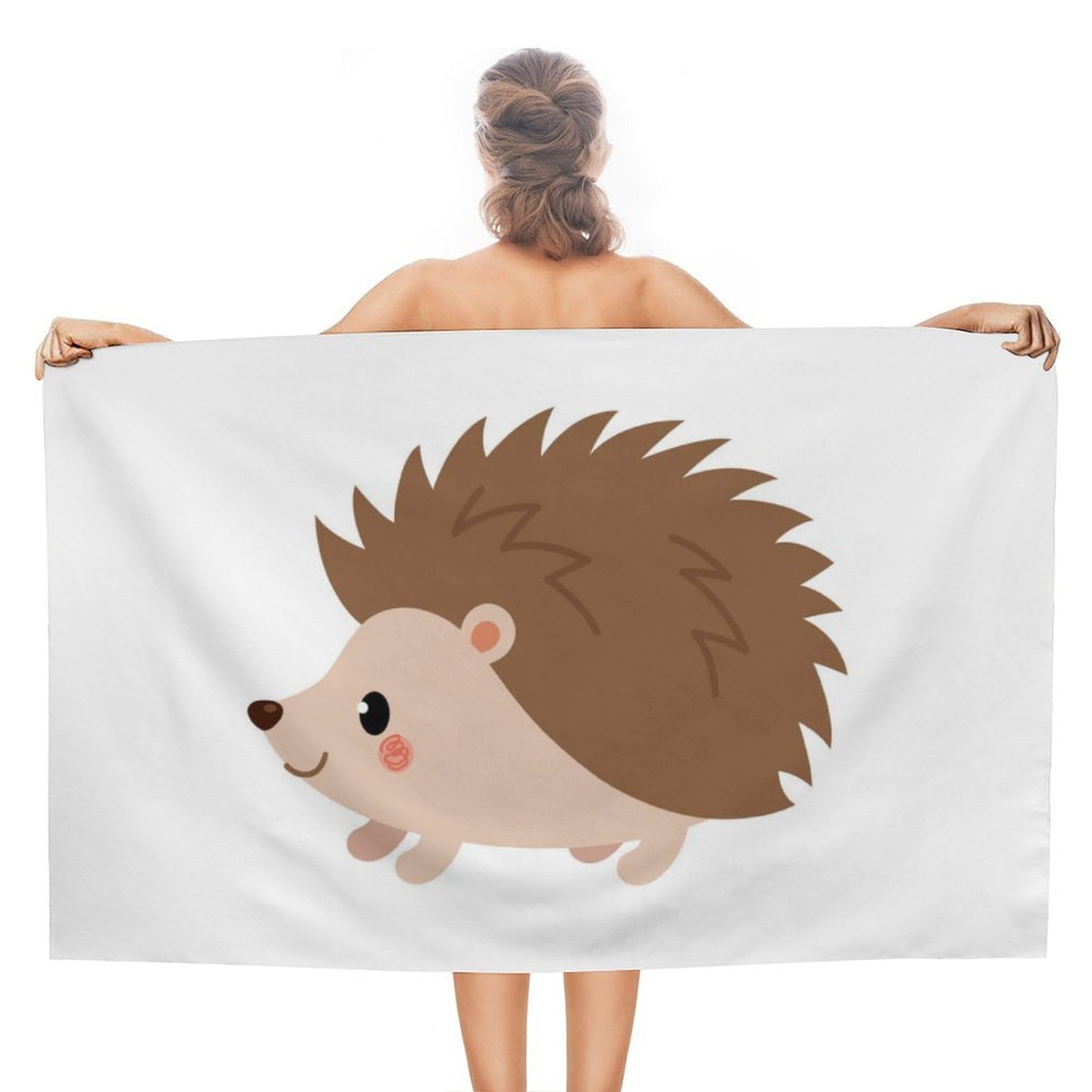 LWORZIIB Beach Towel, Hedgehog Bath Towel, Absorbent Towel for Swimming, Sports, Travel