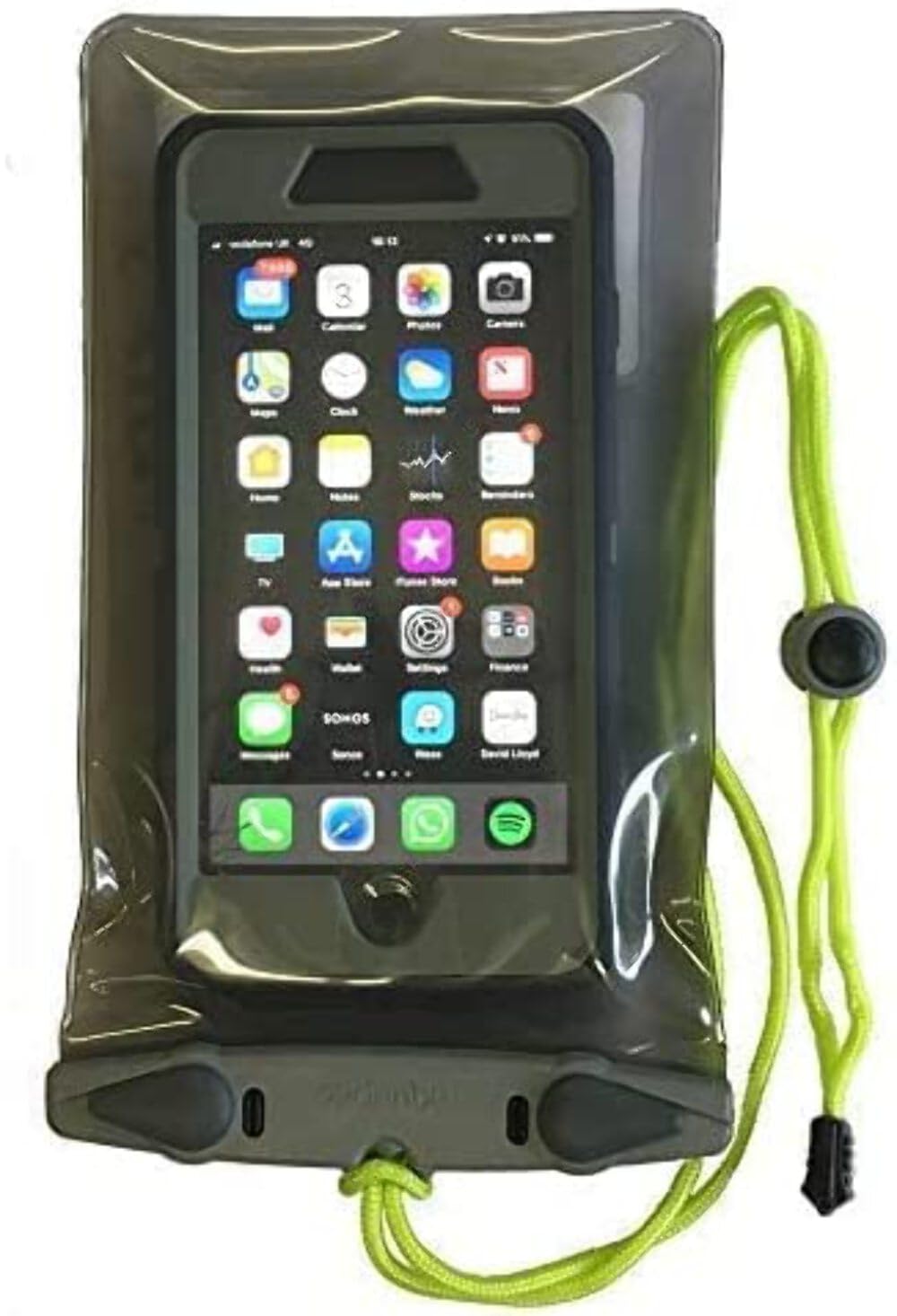 Aquapac Waterproof Phone Case, Medium, Grey, Lanyard, iPhone and Android, Made in The UK, Hiking, Mountain Biking, Running Accessory, Travel Essential