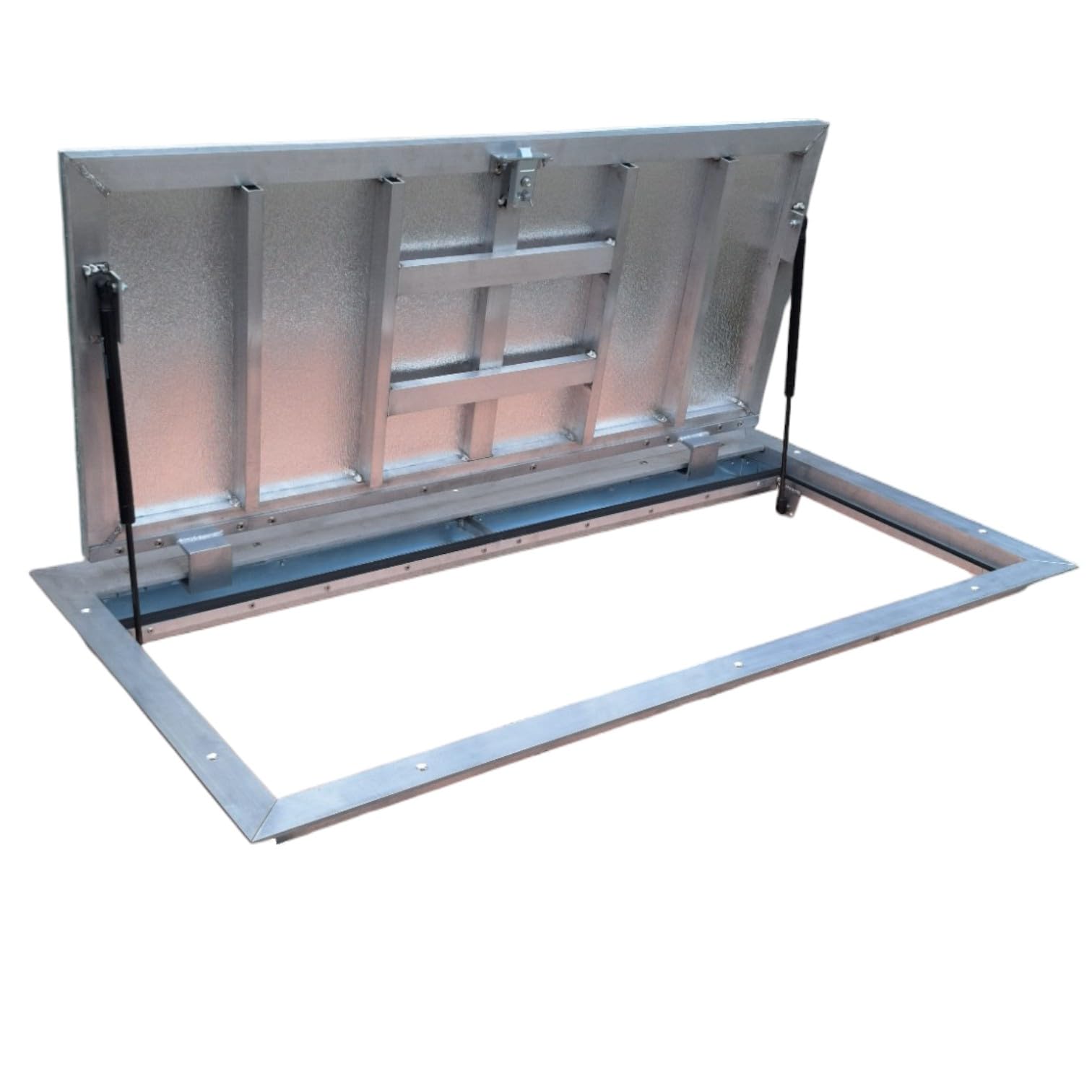 Puerta de suelo 60 x 130 cm de aluminio Thermo Max 4 hermética para sótano y pozo de revisión, tapa de alcantarilla, conducto (600 x 1300 mm)