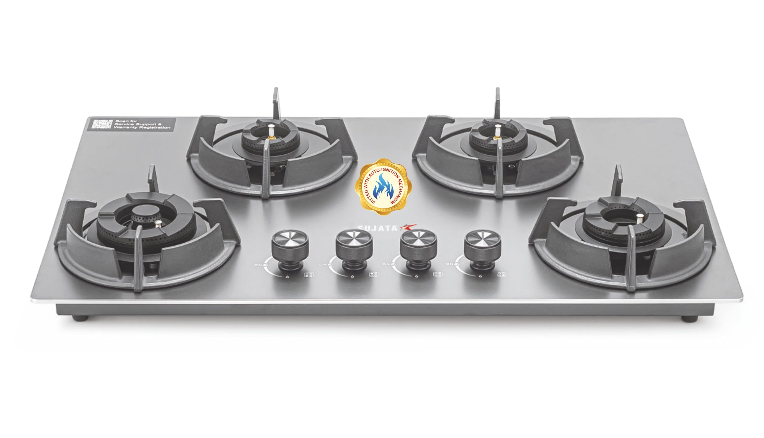 Sujata 3 Burner Gas Stove - Auto Ignition, Glass Top -10