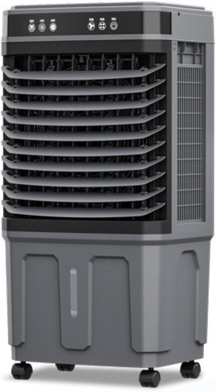 ZHENCHAO Portable Air Conditioner Evaporative Cooler with Oscillation, 3 Speeds, 4 Ice Boxes, 12H Timer, Remote Control, for Patio and Indoor Use