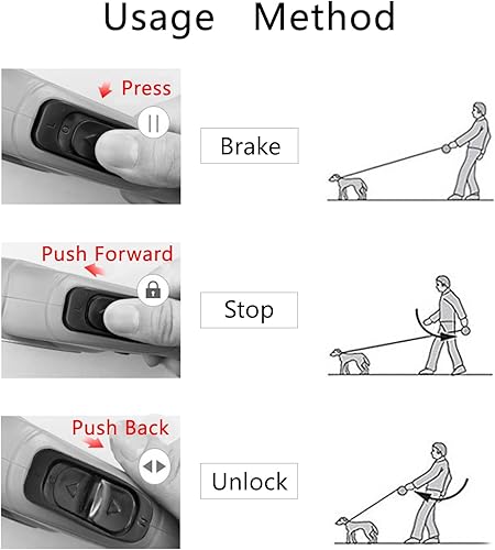 Miniatura 4 de Correa retráctil resistente de 16 pies para perros, correa de paseo para perros con asa antideslizante, dispensador, bolsas de basura, freno con una