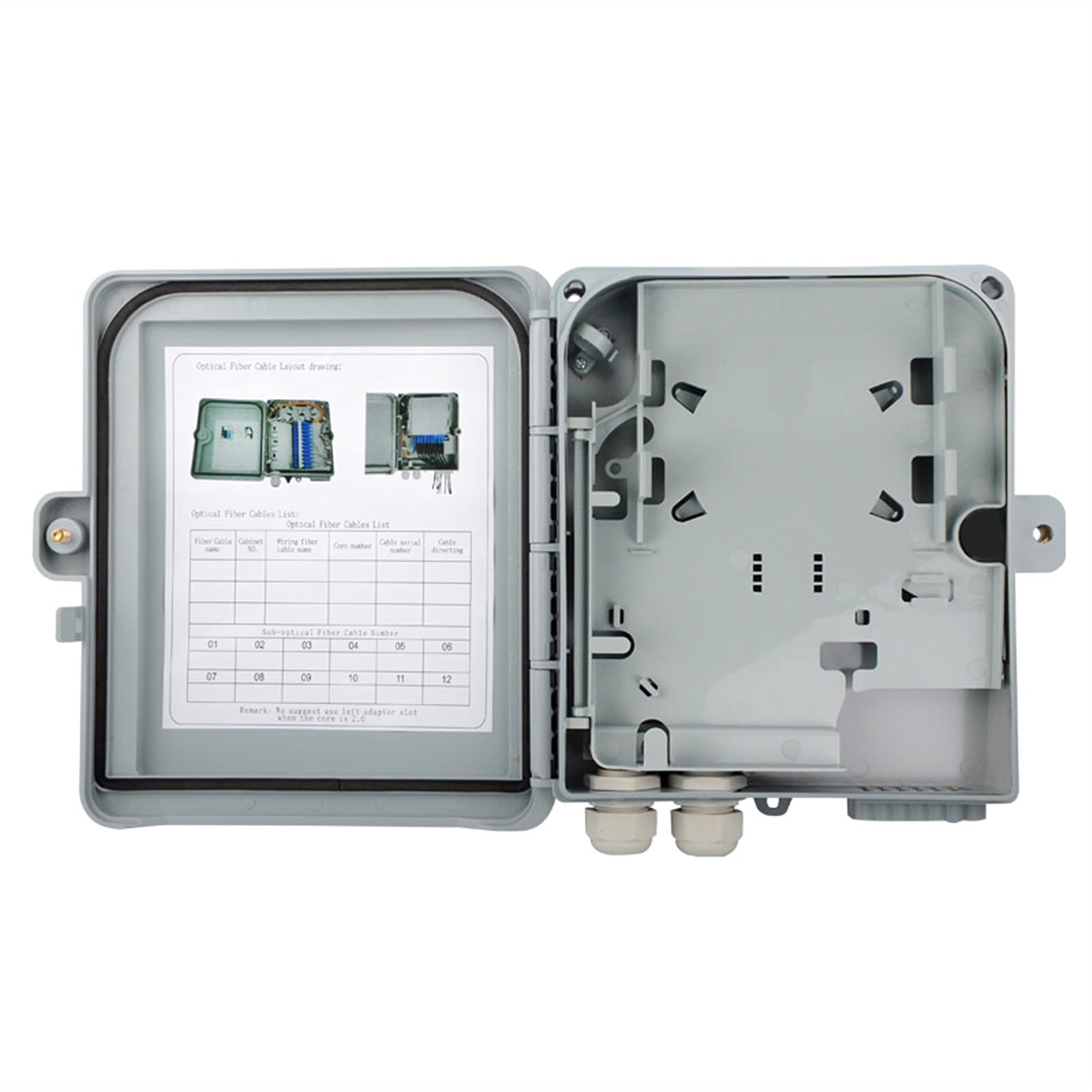 Coupleur de Fibre Boîte de Distribution de Fibre Optique 12 Noyau Plein avec SC Adaptateur Pigtail 1: 8 Splitter Factory en Gros Mode Single FTTH pour FTTH (Size : FDB1-8B Empty Box)